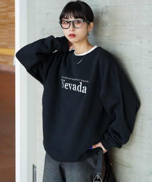 トレーナー スウェット 裏起毛アソートカラフルロゴ刺繍スウェット