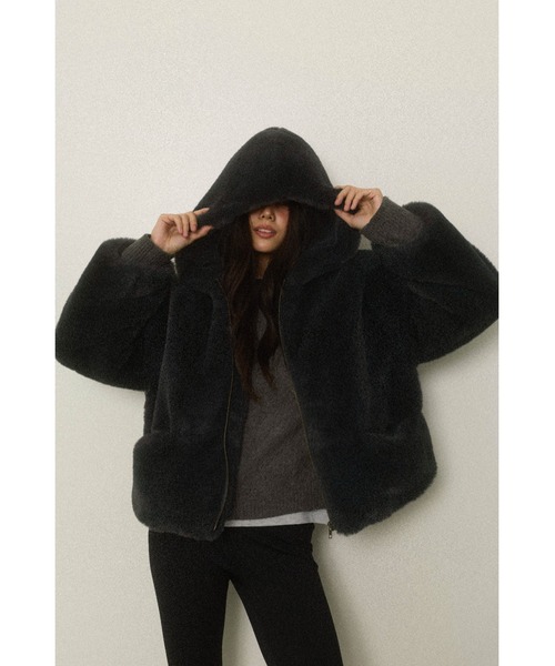アリシアスタン　エコファージャケット ALEXIA STAM（アリシアスタン） コート アウター Hooded Eco Fur