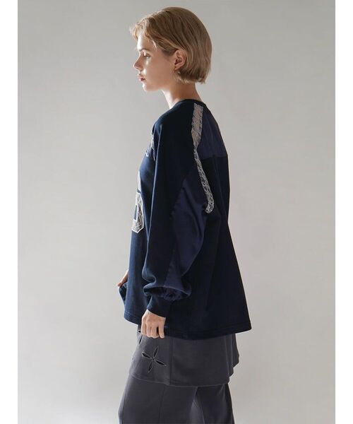 tシャツ SATIN×LACE NUMBERNG LONG SLEEVE GAME SWEAT レディース
