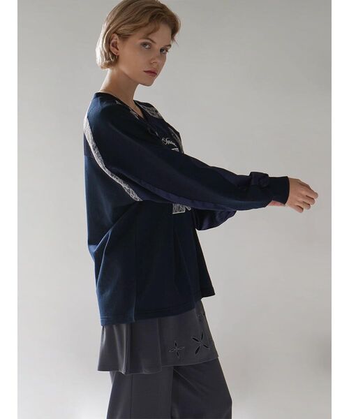 tシャツ SATIN×LACE NUMBERNG LONG SLEEVE GAME SWEAT レディース