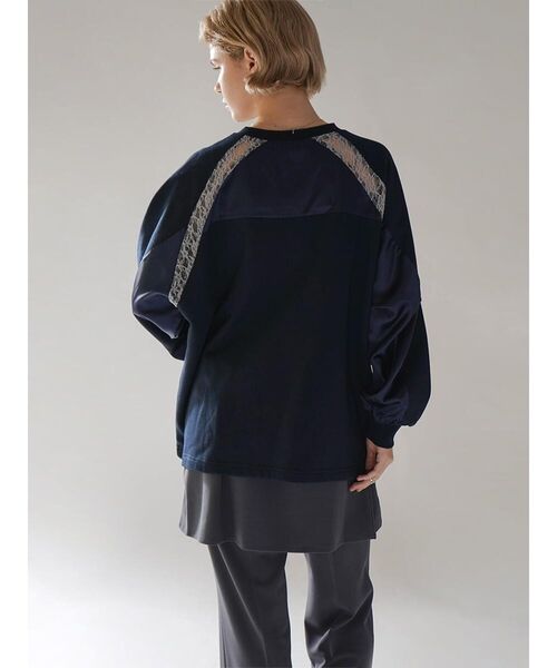 tシャツ SATIN×LACE NUMBERNG LONG SLEEVE GAME SWEAT レディース