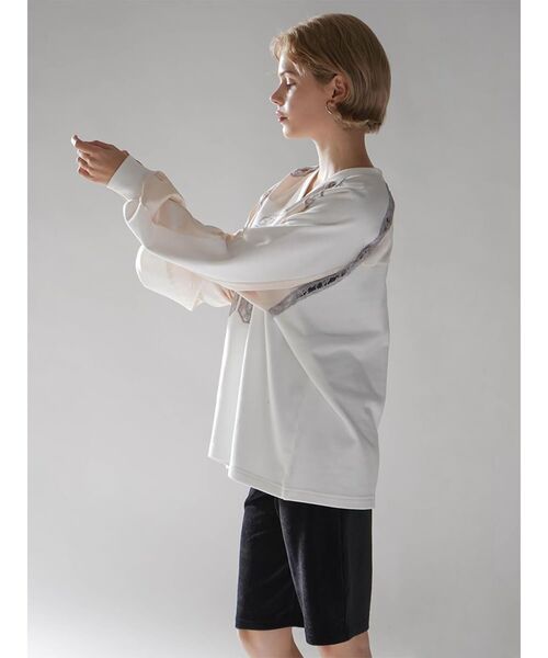 tシャツ SATIN×LACE NUMBERNG LONG SLEEVE GAME SWEAT レディース
