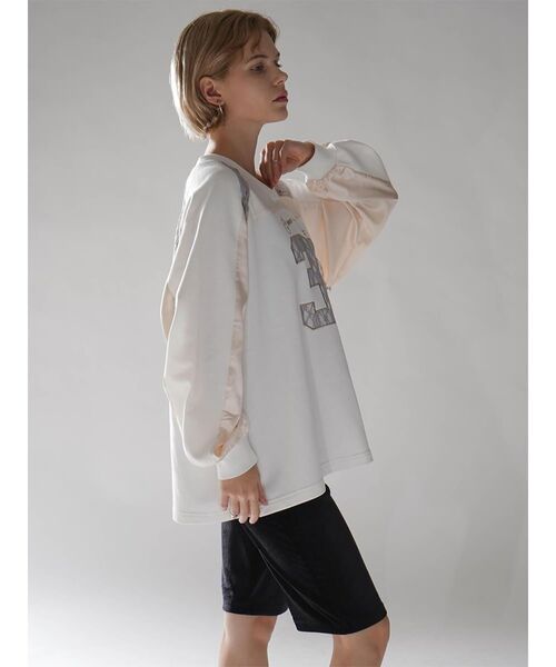 tシャツ SATIN×LACE NUMBERNG LONG SLEEVE GAME SWEAT レディース