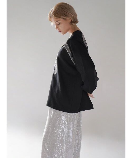 tシャツ SATIN×LACE NUMBERNG LONG SLEEVE GAME SWEAT レディース