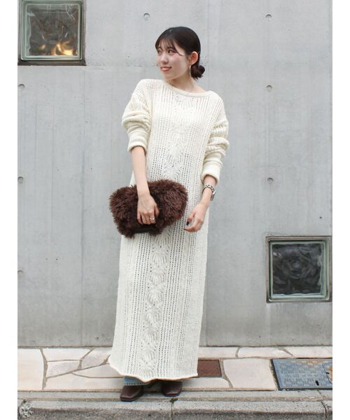 Ungrid（アングリッド） ワンピース ブークレレーシーニットワンピース
