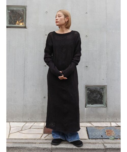 専用！新品Ungridブークレルーズニットガウン♡ Ungrid（アングリッド） ワンピース ブークレレーシーニットワンピース