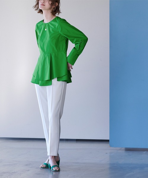 「ur's」 長袖ブラウス M グリーン レディース_画像2