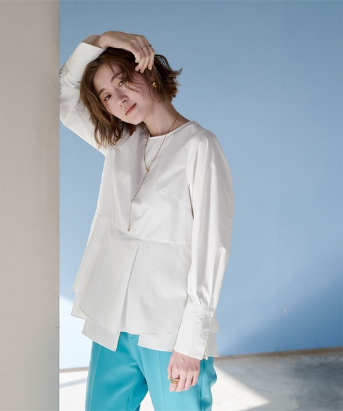 「ur's」 長袖ブラウス M グリーン レディース_画像3