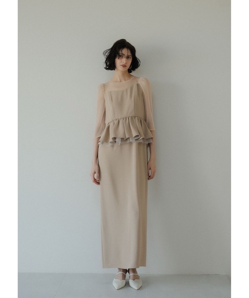 LE'RURE ドレス Wavy neck peplum dress : ZOZOTOWN Yahoo!店 - 通販