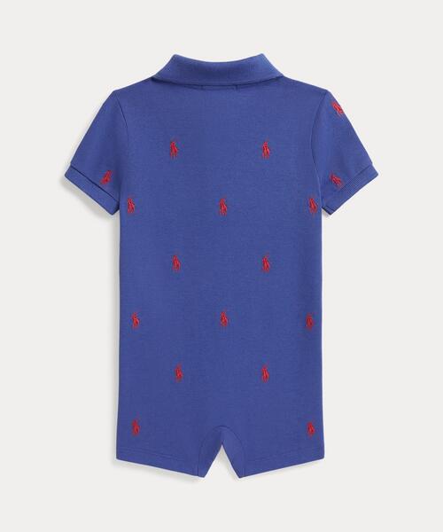 ベビー Polo ポニー コットン メッシュ ポロ ショートオールの画像