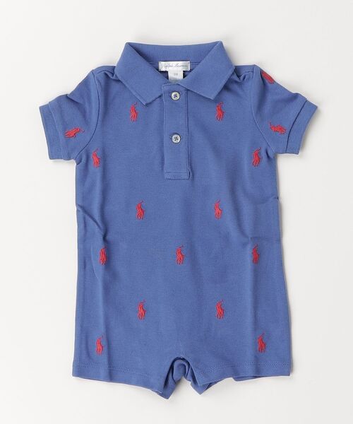 ベビー Polo ポニー コットン メッシュ ポロ ショートオールの画像