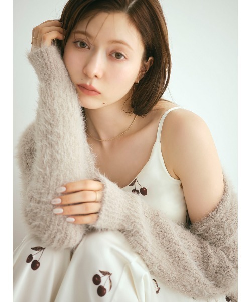 GELATO PIQUE モーブ ケーブルニットカーディガン gelato pique（ジェラートピケ） ニットカーディガン ONE SIZE