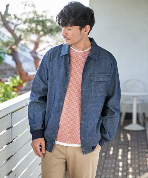 ikka（イッカ） ブルゾン アウター メッシュデニムシャルゾン メンズ