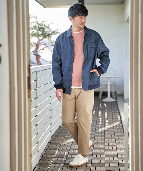 ikka（イッカ） ブルゾン アウター メッシュデニムシャルゾン メンズ