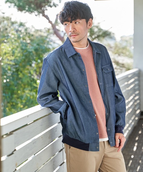 ikka（イッカ） ブルゾン アウター メッシュデニムシャルゾン メンズ