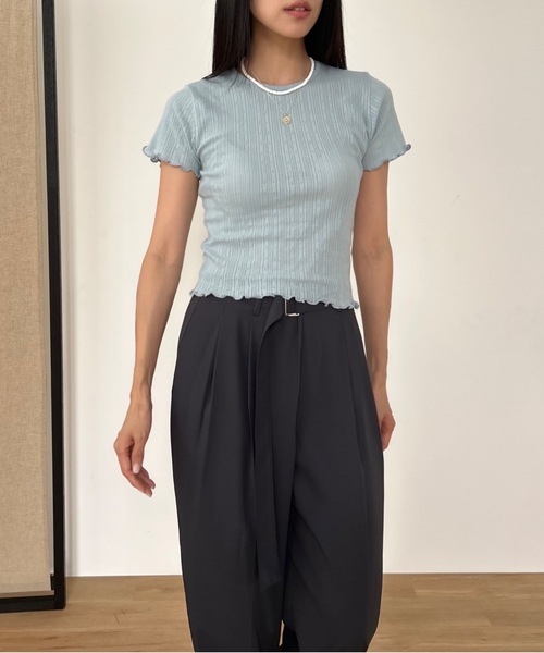 「Didot.showroom」 半袖カットソー FREE グレー レディース_画像3