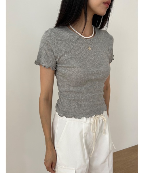 「Didot.showroom」 半袖カットソー FREE グレー レディース_画像7