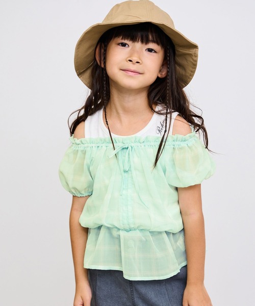 レディース 【シアー素材】ラルフローレン ♡小花柄シアーリボンブラウス