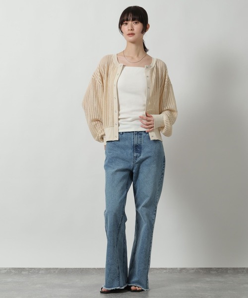 LAKOLE（ラコレ） カーディガン メッシュスナップカーディガン