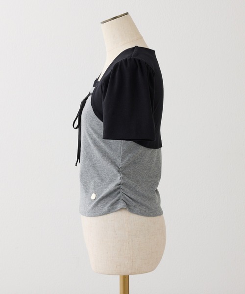one after another NICE CLAUP tシャツ 半袖 ボレロレイヤード風