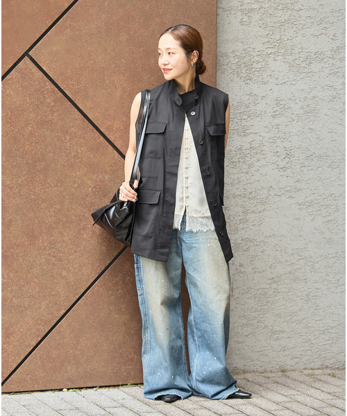 JOURNAL STANDARD ブラックノースリーブベスト JOURNAL STANDARD（ジャーナルスタンダード） ベスト ジレ ドライ