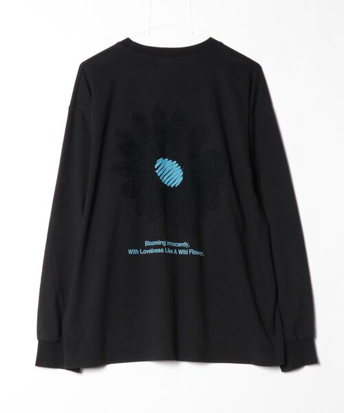 「NOIR」 ワンポイント長袖Tシャツ FREE ブラック メンズ_画像2