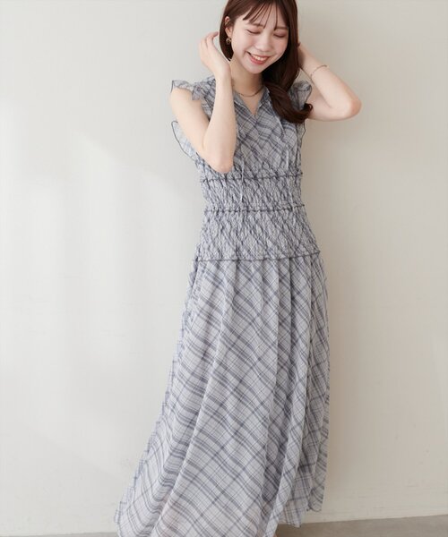 natural couture ウエストシャーリングプチハイワンピース　Mサイズ natural couture ワンピース ウエストシャーリングプチハイワンピース
