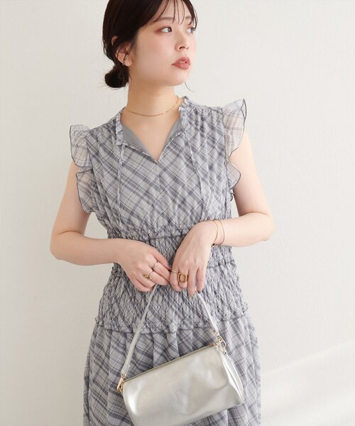 natural couture ワンピース ウエストシャーリングプチハイワンピース