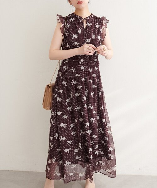 natural couture ワンピース ウエストシャーリングプチハイワンピース