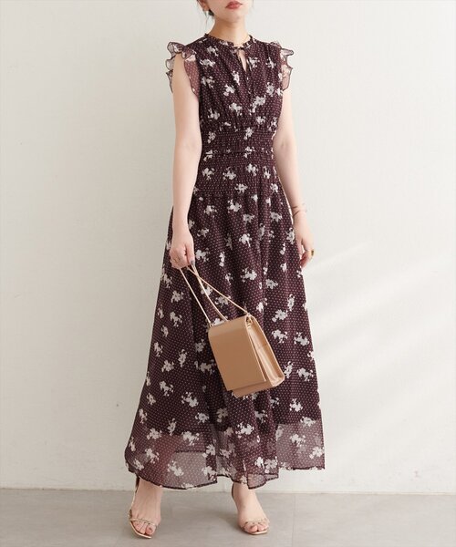 natural couture ワンピース ウエストシャーリングプチハイワンピース