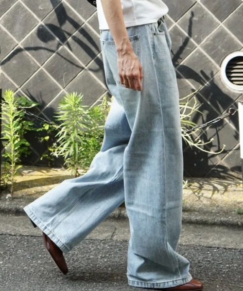 Chikashitsu+（チカシツプラス） ワイドパンツ ジーンズ 「Chikashitsu 