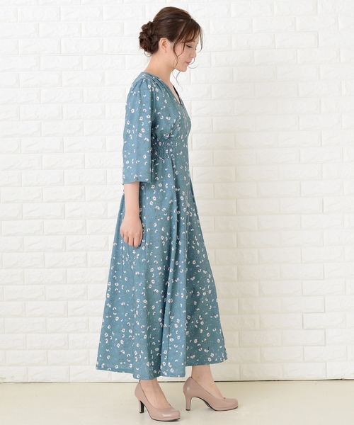 LAUREN フラワープリント ロングワンピースタグ付き新品4。 セール】 フラワープリントワンピース （ロング・マキシ丈