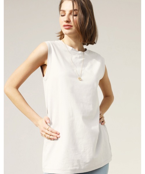 アリシアスタンBack Crossed Button Tank Top ホワイト ALEXIA STAM（アリシアスタン） タンクトップ ノースリーブ Back