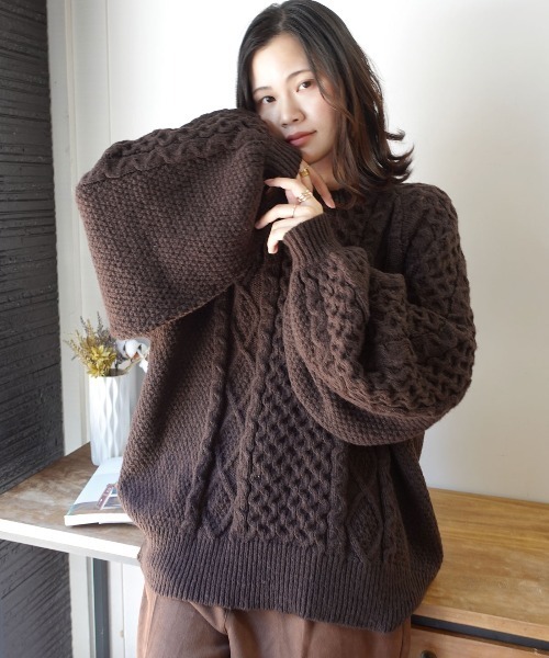春物セータ ニッセン ニット セーター レディース 洗えるUVカット 綿100