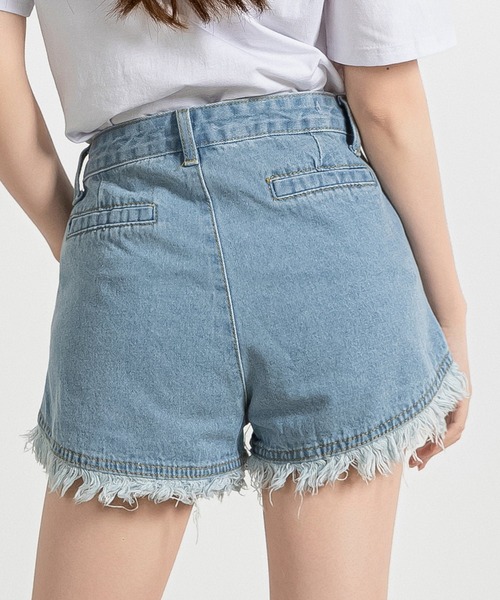 デニムショートパンツ Sサイズ ダメージ加工d.i.a DAY CLOSET ワイドパンツ ジーンズ デニム デニムパンツ 「大きい