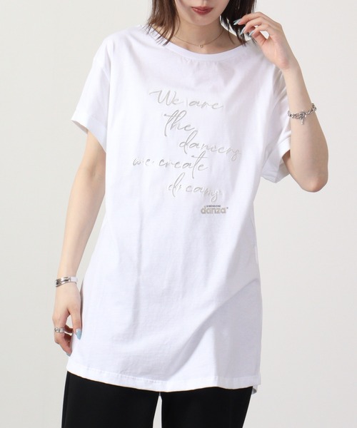 tシャツ SALCE メッセージ Tシャツ / SALCEALF T-SHIRT WOMAN レディース WOMEN'S ASICS FLORAL SLOGAN SHORT SLEEVE TEE | Peacoat