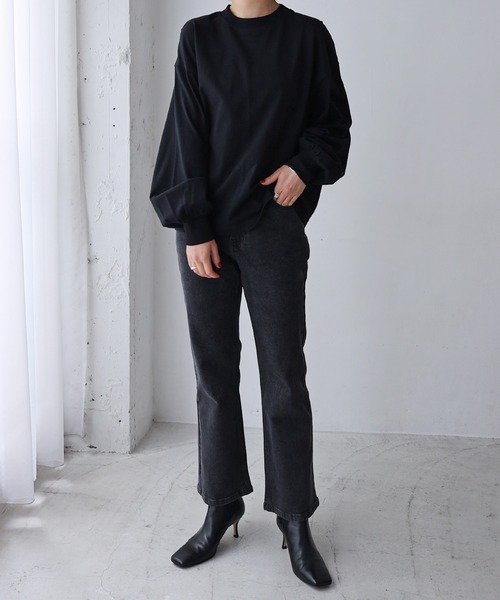 美品 アメリカーナ ボリュームスリーブ 長袖 Tシャツ ネイビー Americana（アメリカーナ） / ボリュームスリーブ スウェットT