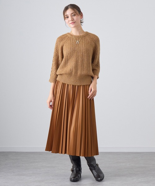 ANAYI スカート レザーライクプリーツ : ZOZOTOWN Yahoo!店