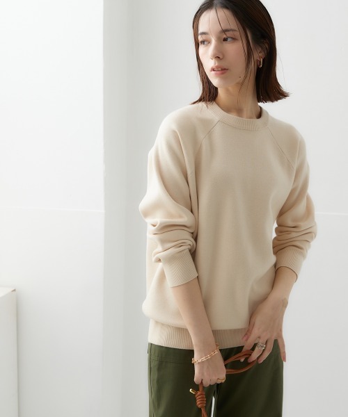 ニッセン ニット セーター スウェットライクラグランニット