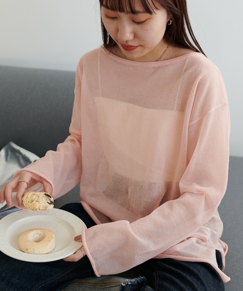 Discoat ニット セーター 「WEB限定」2WAYワンショルシアープル