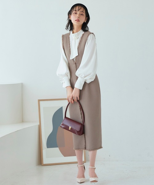 RUIRUE BOUTIQUE ツイード セットアップ パール ペプラム RUIRUE BOUTIQUE ツイード セットアップ パール ペプラム