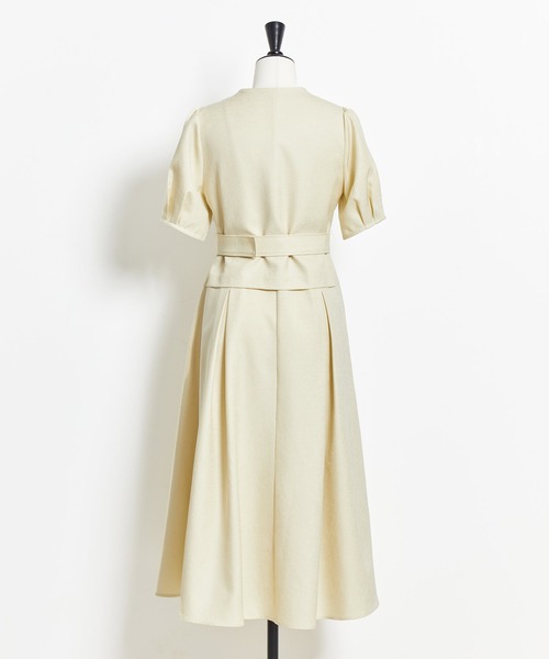 極美品♡ルネ♡リネンライク ワンピース リネンライクオックスノースリワンピース （ドレス