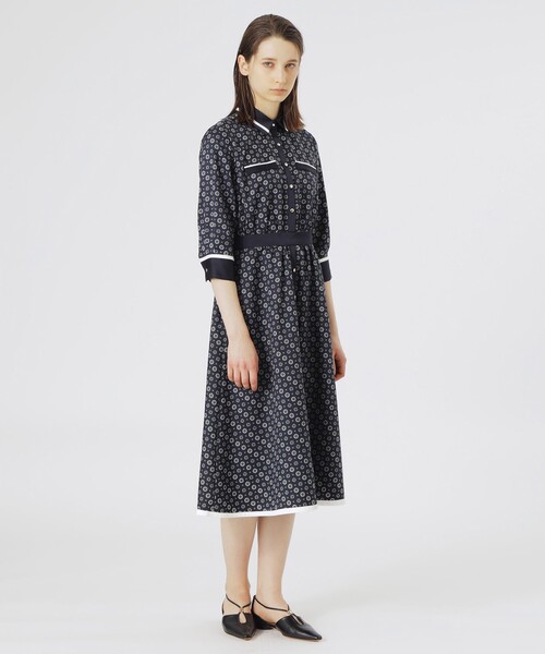 LOVELESS ワンピース ジオメトリックシャツカラーワンピース 