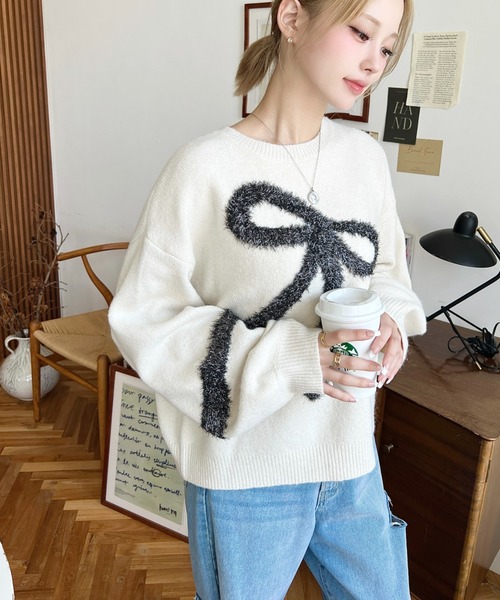 ニット セーター パピヨンシャギージャガードプルオーバー レディース ANAYI｜パピヨンシャギージャガードプルオーバー | Rakuten