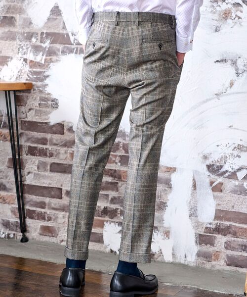 2023年購入★ドレステリア★チェック★スーツ★セットアップ★46★M★新品同様 DRESSTERIOR パンツ 「セットアップ可」マルチカラーグレン