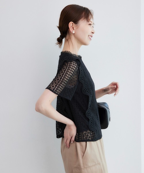 ROPE' PICNIC ブラウス シャツ ショート丈レースブラウス