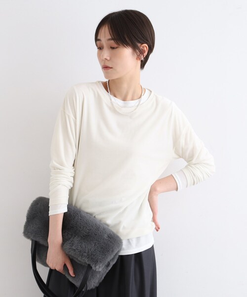 tシャツ 「洗える」コンパクトベロアカットソー レディース