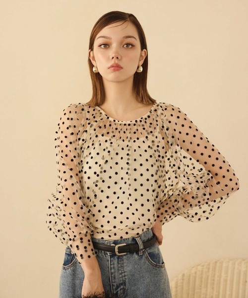 ounce トップス キャミブラウス 楽天市場】【OUTLET SALE】トップス《キャミ付きシアードット