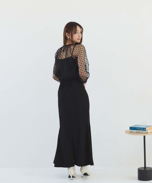 ブラウス シャツ ドットチュールシアーキャミ レディース fifth ブラウス シャツ キャミ付きドットシアートップス