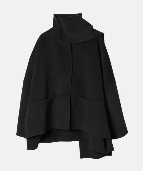 LE CIEL BLEU◆Double Face Knit Cape/ポンチョ/36/ナイロン/CML/25A61410// ルシェルブルー LE CIEL BLEU ダブルフェイスニットケープ